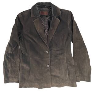 Siena Suede Jacket Womens 10 Brown Leather Lined Coat w/ Pockets